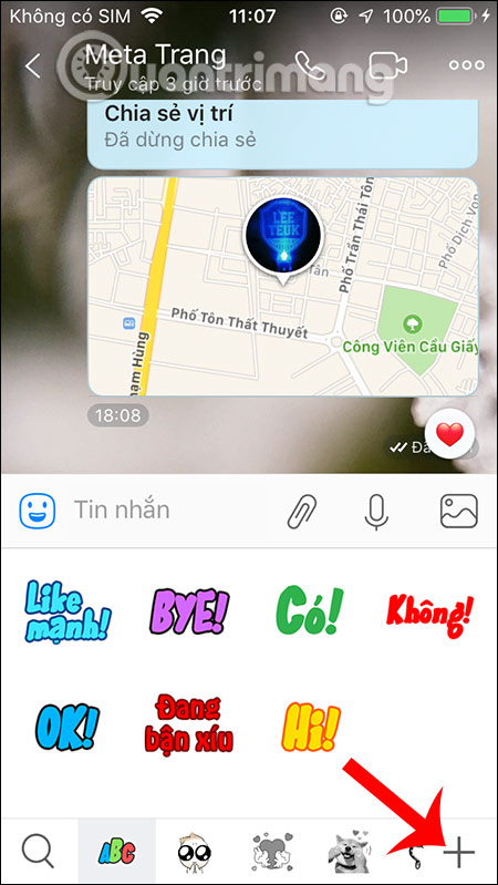 Truy cập kho sticker