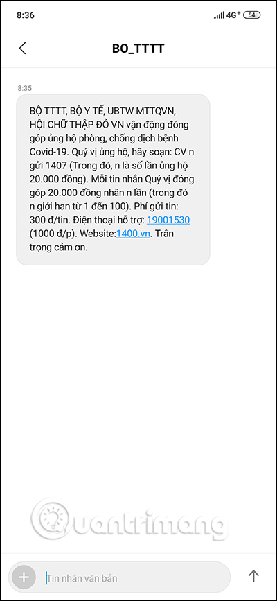 Tin nhắn phát động