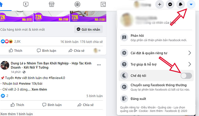 giao diện mới facebook 2020