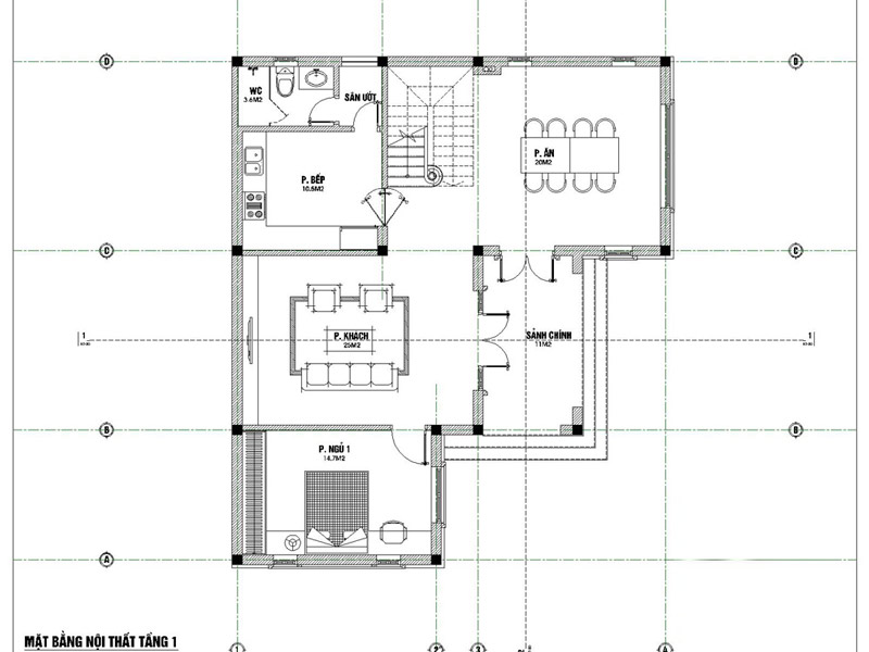 Biệt thự 3 tầng 5 phòng ngủ phong cách hiện đại 2