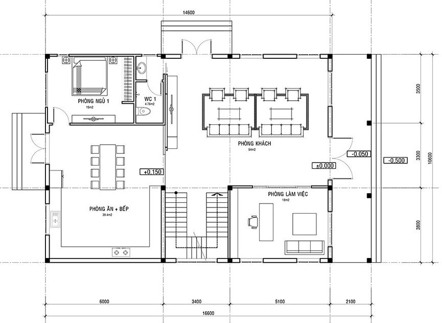 Thiết Kế Nhà 2 Tầng 135m2 Có 5 Phòng Ngủ  Kiến Trúc Lê