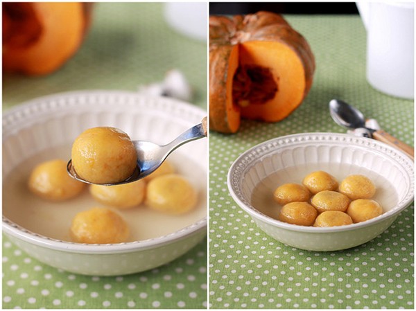 Bánh trôi vàng được làm từ hạt dành dành