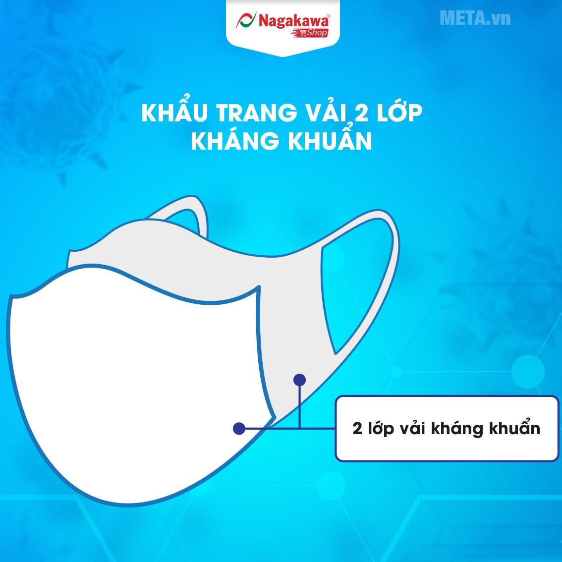 Khẩu trang vải kháng khuẩn 2 lớp