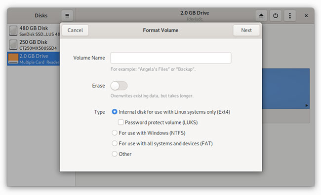 Fourth Extended Filesystem (ext4) là lựa chọn mặc định của nhiều distro