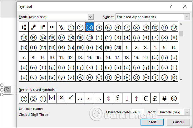 Symbol trong PowerPoint 