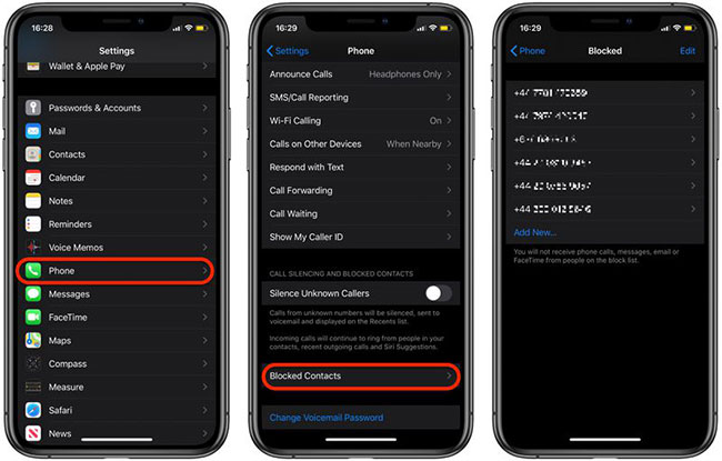 Kiểm tra số FaceTime bị chặn trên iPhone và iPad