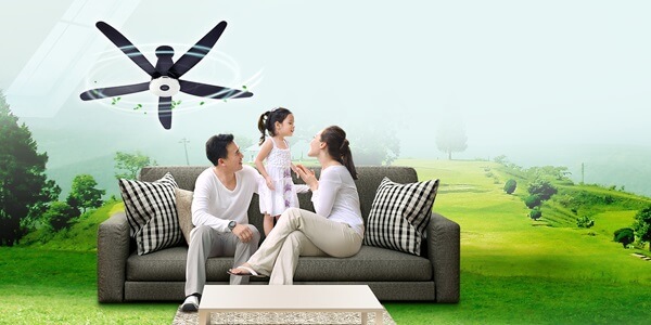 Quạt trần Panasonic không chỉ có kiểu dáng đẹp mắt, hiện đại mà còn đem lại hiệu quả làm mát cao.