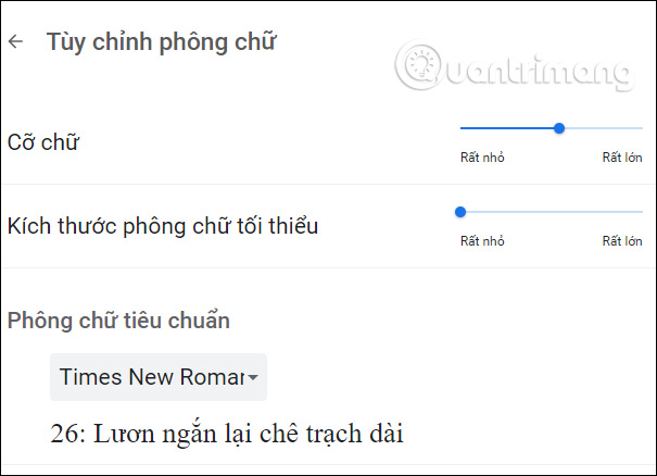 Cách đổi font chữ trang web trên Chrome - QuanTriMang.com