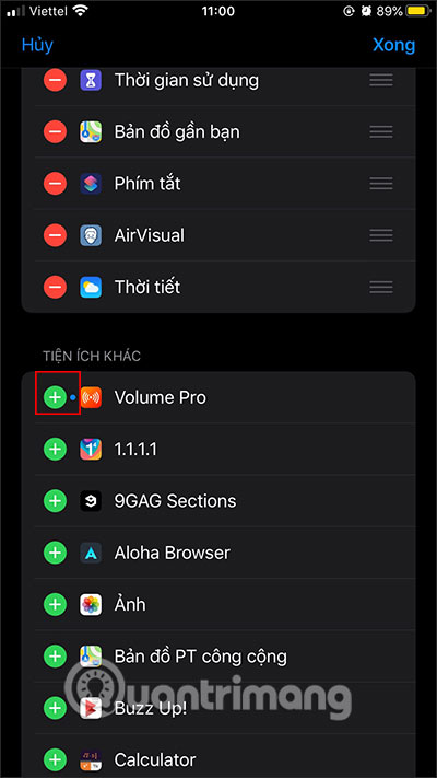 Thêm tiện ích Volume Control Pro