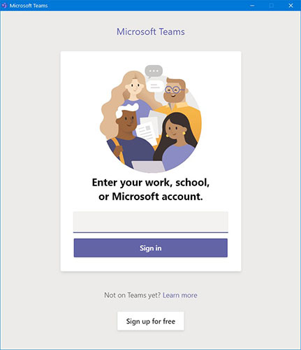 Đăng nhập tài khoản Microsoft Teams