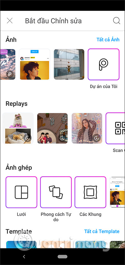 Chọn ảnh ghép