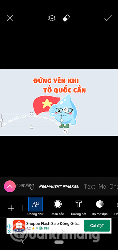 Điều chỉnh chữ
