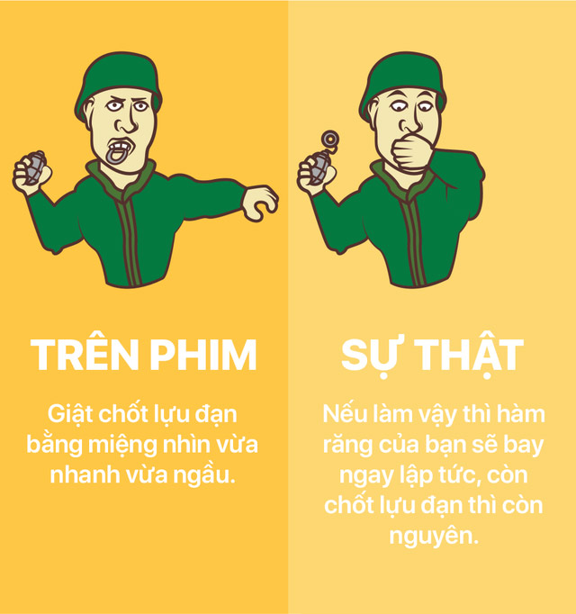 Chốt lựu đạn thực sự không có dễ giật như trong phim đâu