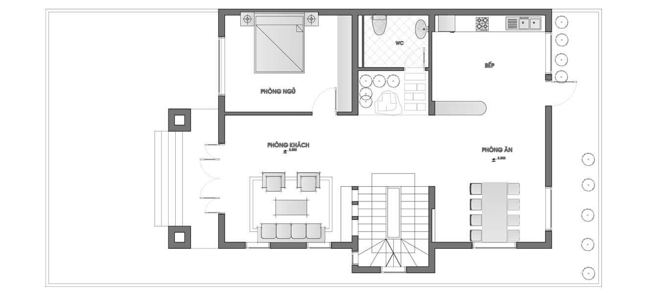 Biệt thự 3 tầng mái thái hiện đại, mặt tiền gần 8m