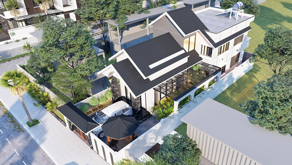 Biệt thự mái thái diện tích 200m2