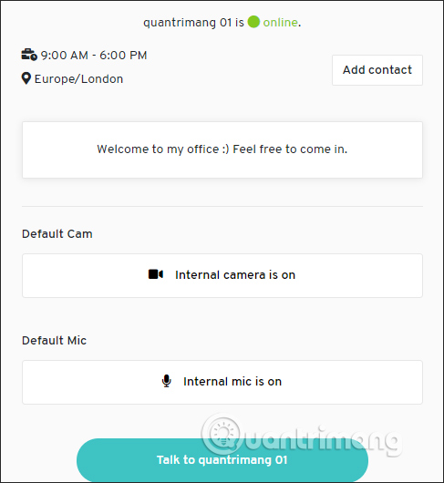 Chat với đối phương 