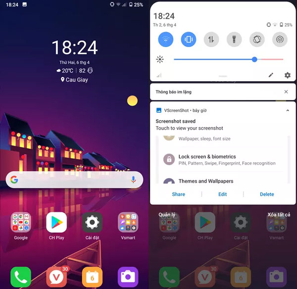 Màn hình chính (homescreen) hoàn toàn mới