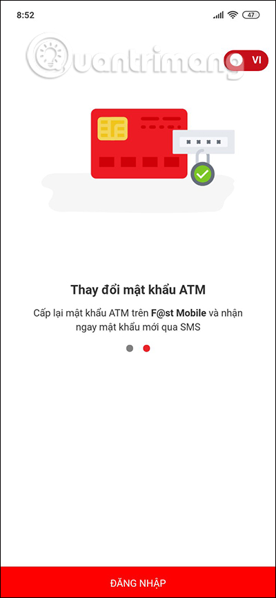 Cách đổi mật khẩu thẻ ATM trên F@st Mobile