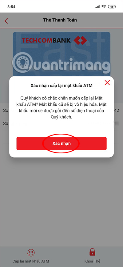 Cách đổi mật khẩu thẻ ATM trên F@st Mobile