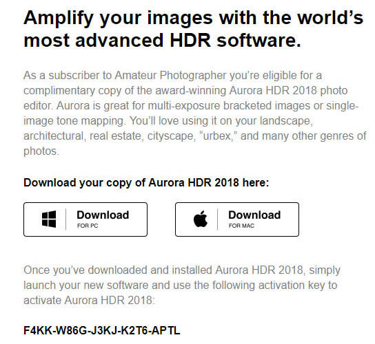 bạn sẽ nhận được thư gửi đến từ Skylum Team với gói cài đặt cho Mac OS/Windows và mã kích hoạt bản quyền phần mềm