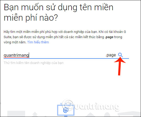 Nhập tên miền đầy đủ