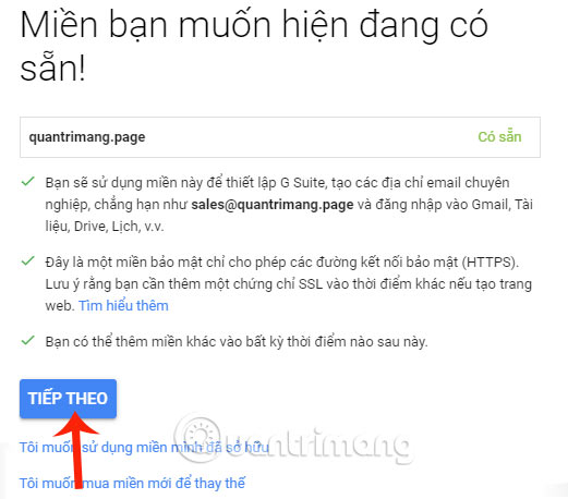 Thông báo tên miền
