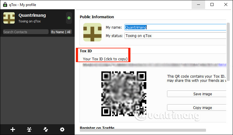 ID gửi cho bạn bè 