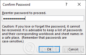 Xác nhận mật khẩu mở file
