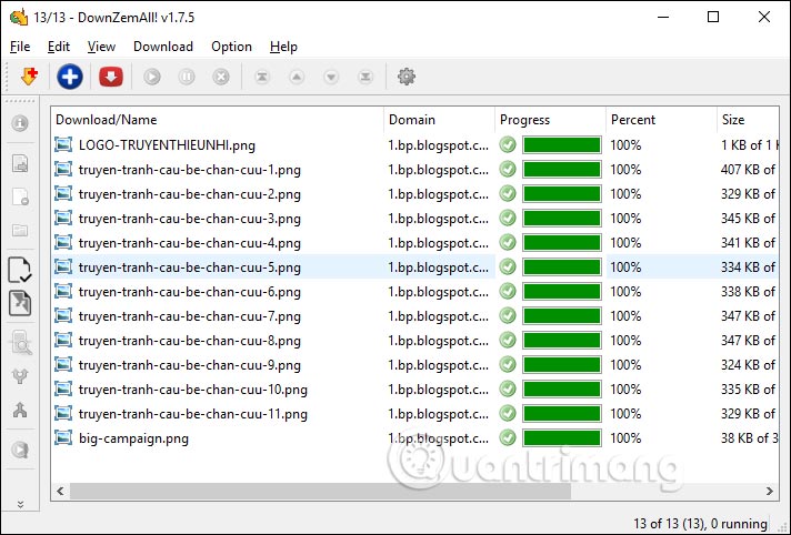 Tải file hoàn thành 