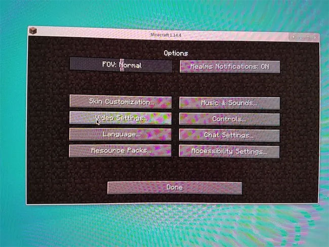 họn Options… > Video Settings…