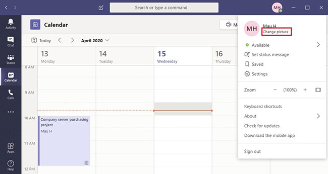 Cách thay đổi ảnh tài khoản trên Microsoft Teams 