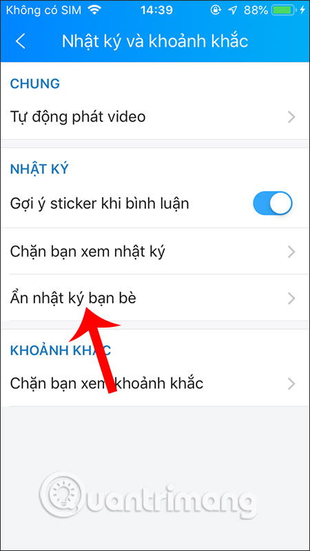 Quản lý mục ẩn nhật ký