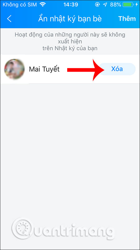 Xóa ẩn nhật ký
