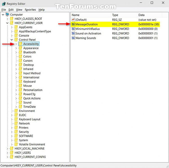 Trong Registry Editor, điều hướng đến vị trí key