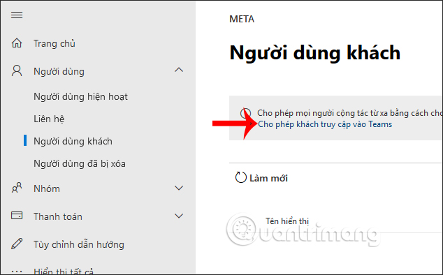 Thiết lập cho khách 