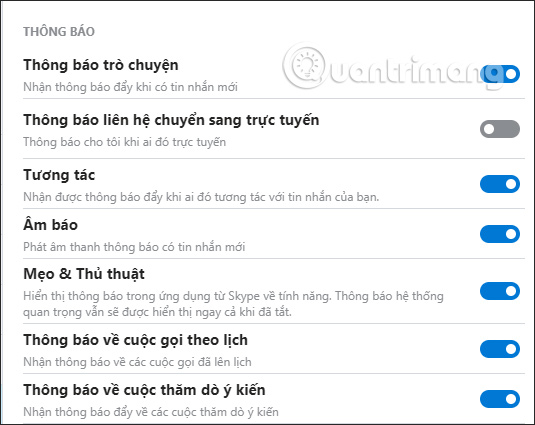 Thông báo Skype