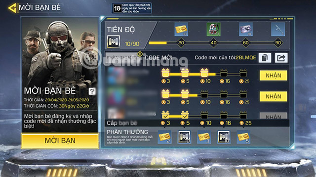 đổi quà cod mobile