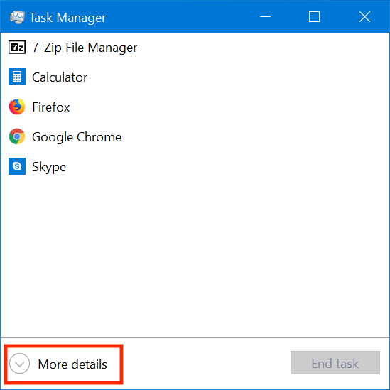 Phiên bản đầy đủ của Task Manager