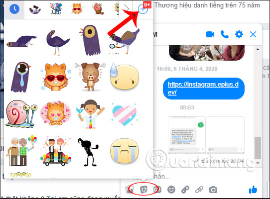 Cách tải sticker khi chat, bình luận trên Facebook