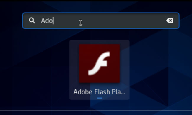 Bạn sẽ thấy biểu tượng của Adobe Flash Player