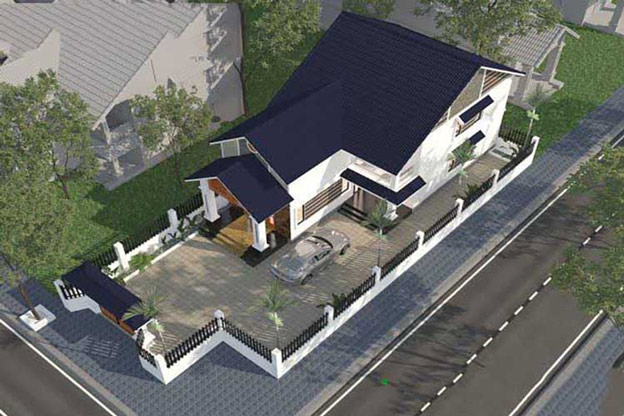 Nhà cấp 4 mái thái có gác lửng 160m2