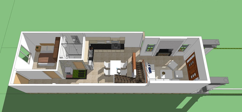 Nhà cấp 4 mái thái gác lửng diện tích 80m2, tầng lửng