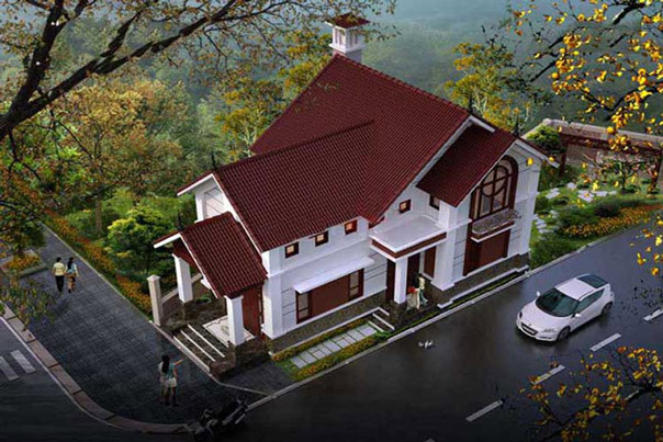 Nhà cấp 4 mái thái có gác lửng 70m2