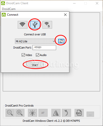 Nếu muốn biến điện thoại thành webcam cho PC, bạn sẽ cần cài đặt một ứng dụng như DroidCam hoặc Iriun