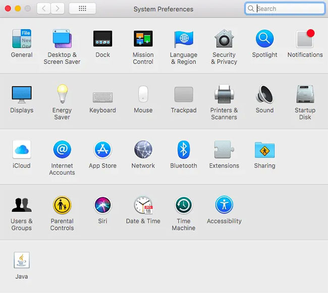 Điều hướng đến System Preferences > Network