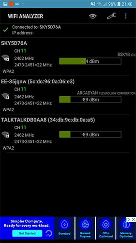 Dùng Wi-Fi Analyzer để tìm địa chỉ IP router
