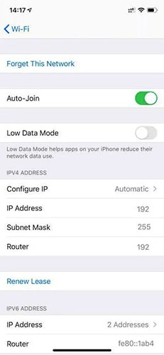 Tìm địa chỉ IP router trên iOS