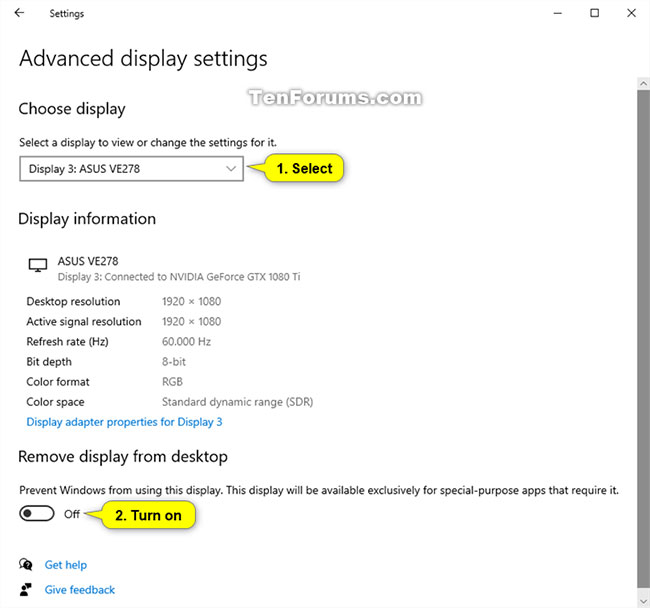 Cách loại bỏ những màn hình không sử dụng trong Windows 10