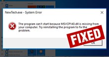 Thiếu cách giải quyết lỗi MSVCP140.dll