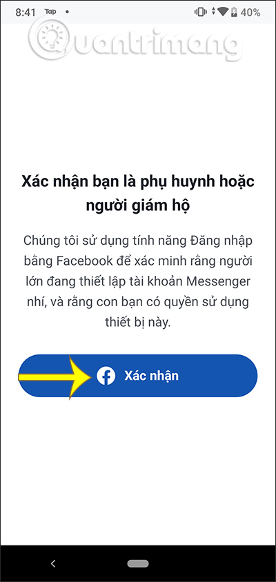 Xác nhận Facebook cha mẹ